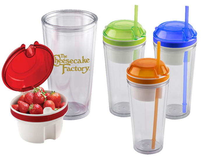 VASO DE PLASTICO TRANSPARENTE DE DOBLE PARED C754